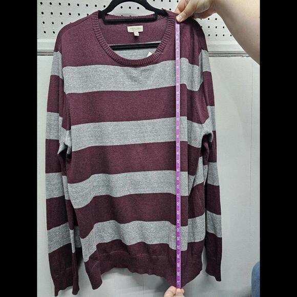 Sonoma Life+Style Lite Knit Sweater Men's Size 2X Burgundy/Grey - Picture 6 of 8